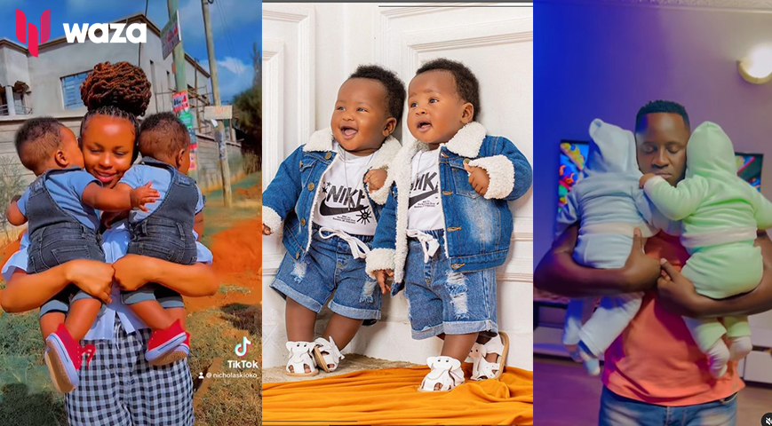 Nicholas Kioko and Wambo Ashley Reveal Faces of Their Twins For the First Time